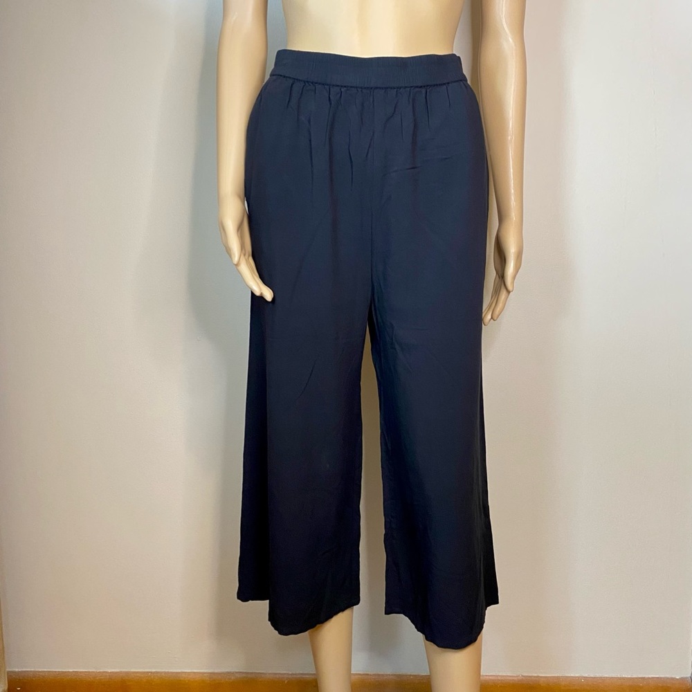 ModCloth Cropped Wide Leg Black Pant Size Small